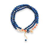 OZ Himalaya Series BU1008 Lapis Lazuli Triple Wrap Bracelet Convertible Necklace